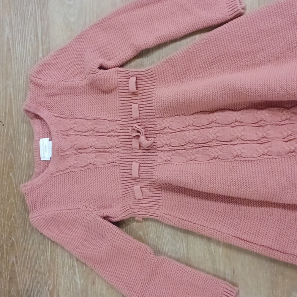 Adrienne Vittadini Bambini Rose Dress Size 4T Cable Knit